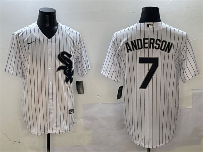 Men's Chicago White Sox #7 Tim Anderson White Cool Base Stitched Baseball Jersey